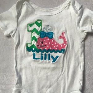Lilly “1” whale onesie
